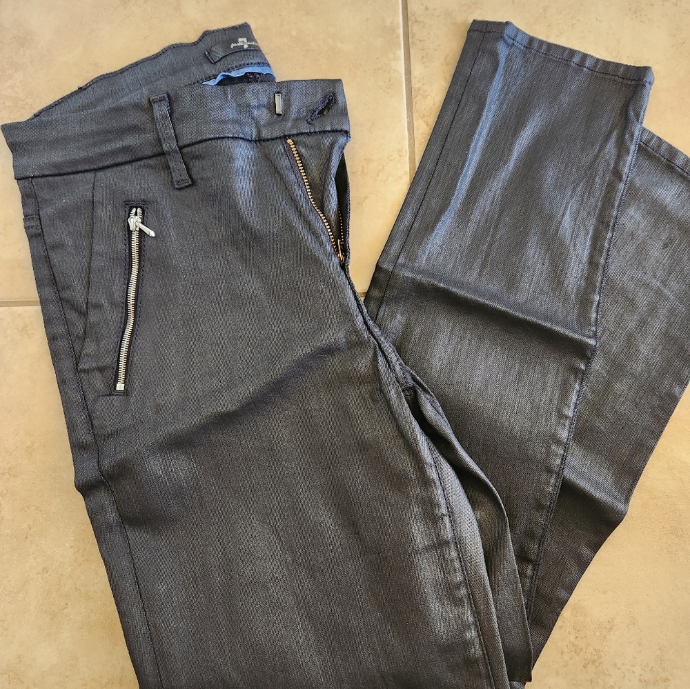 7 for Mankind faux leather crop pants